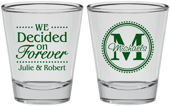 Personalized Wedding Shot Glasses - Monogram | 435