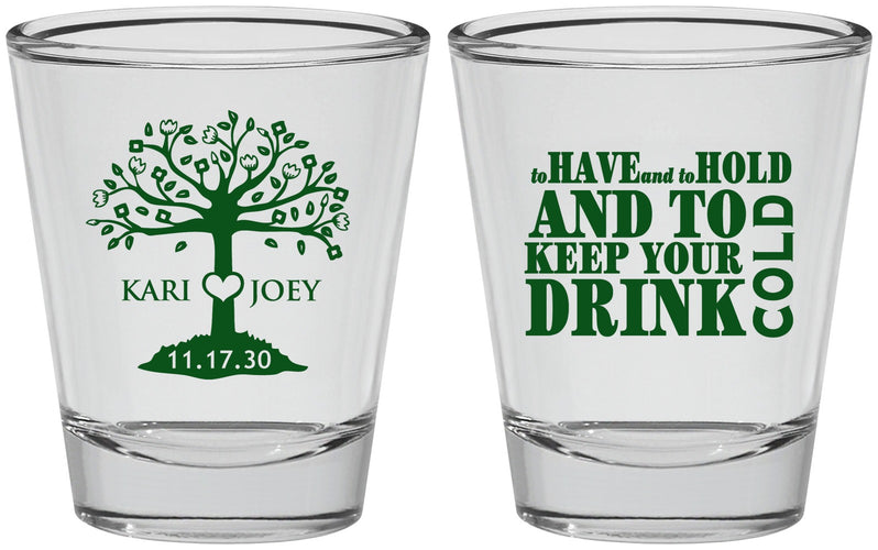Personalized Wedding Shot Glasses - To Have And To Hold | 438