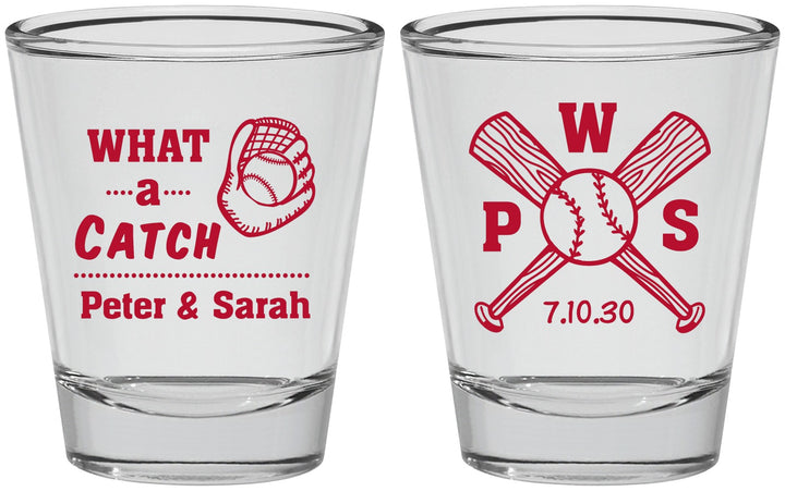 Personalized Wedding Shot Glasses - Baseball | 443