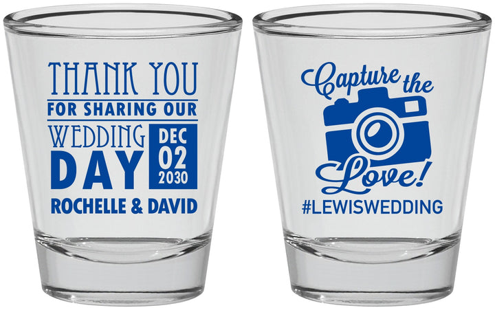 Personalized Wedding Shot Glasses - Capture The Love | 444