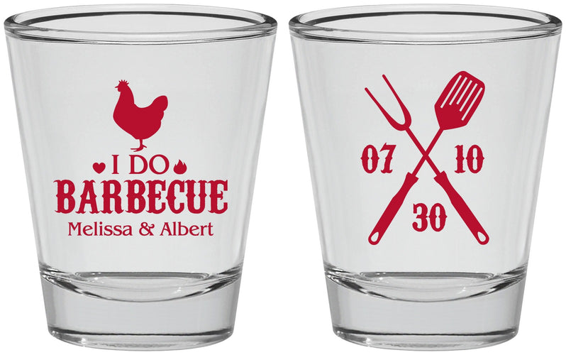 Personalized Wedding Shot Glasses - I Do Barbecue Bbq | 445
