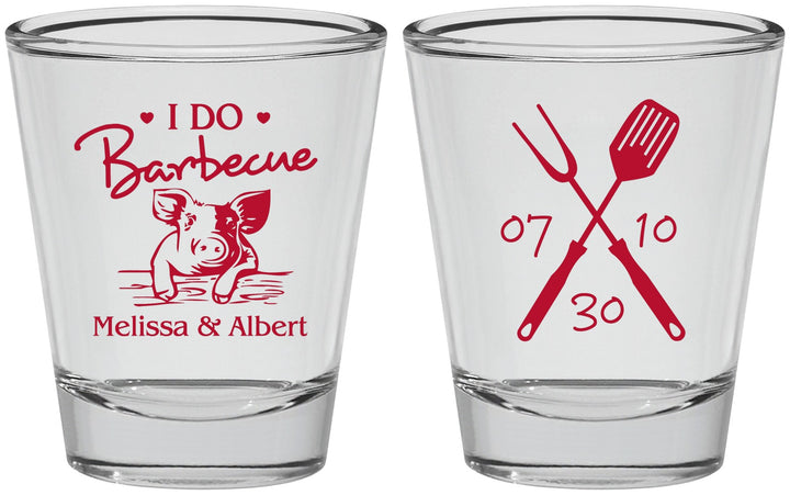 Personalized Wedding Shot Glasses - I Do Barbecue Bbq | 446