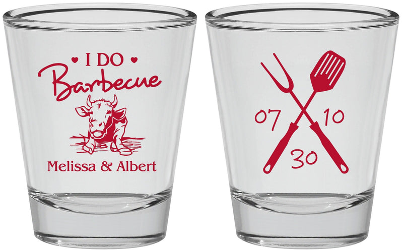 Personalized Wedding Shot Glasses - I Do Barbecue Bbq | 447
