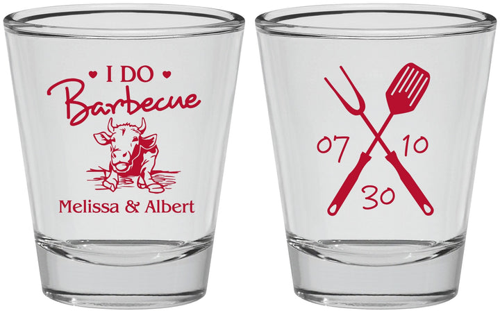 Personalized Wedding Shot Glasses - I Do Barbecue Bbq | 447