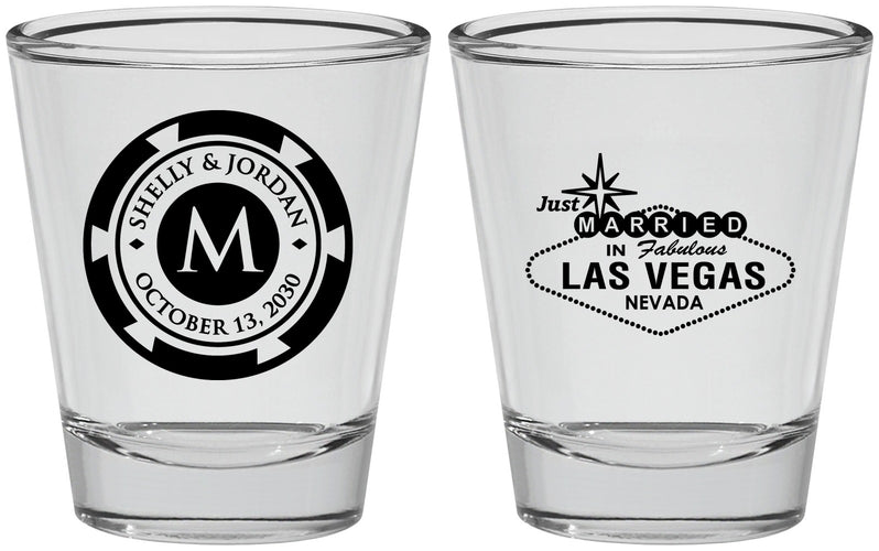 Personalized Wedding Shot Glasses - Las Vegas | 454