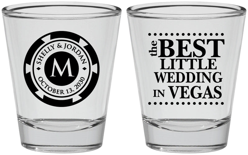 Personalized Wedding Shot Glasses - Las Vegas | 457