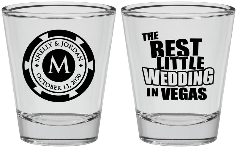 Personalized Wedding Shot Glasses - Las Vegas | 458