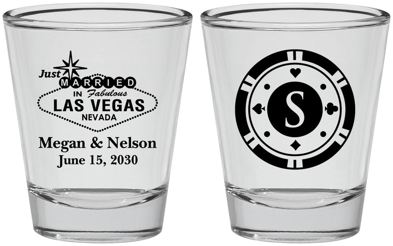 Personalized Wedding Shot Glasses - Las Vegas | 459