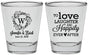 Personalized Wedding Shot Glasses - Love Laughter Happily | 461