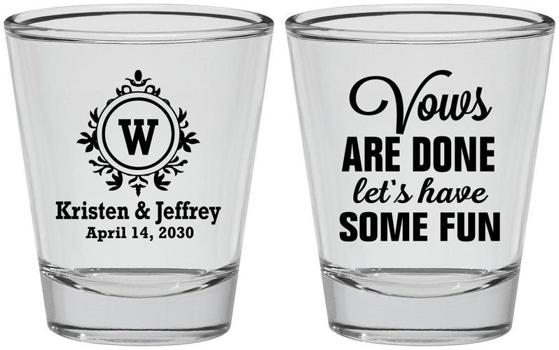 Personalized Wedding Shot Glasses - Monogrammed | 462