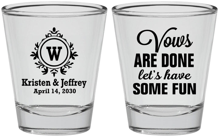 Personalized Wedding Shot Glasses - Monogrammed | 462