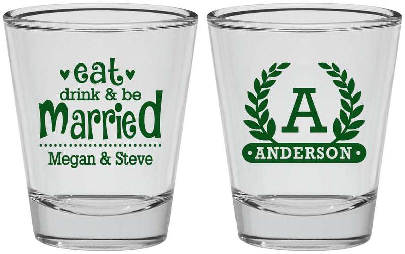 Personalized Wedding Shot Glasses - Monogram | 464
