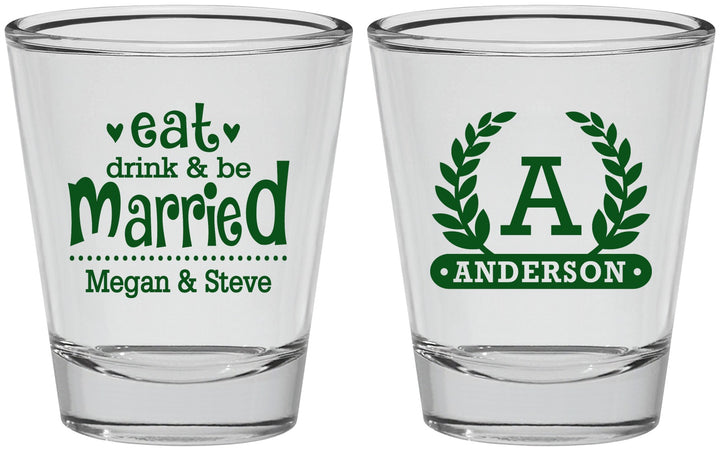 Personalized Wedding Shot Glasses - Monogram | 464