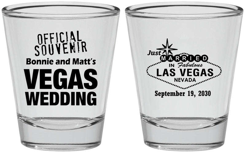 Personalized Wedding Shot Glasses - Las Vegas | 466