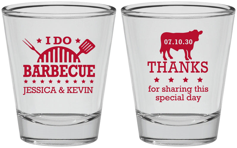 Personalized Wedding Shot Glasses - I Do Barbecue Bbq | 468