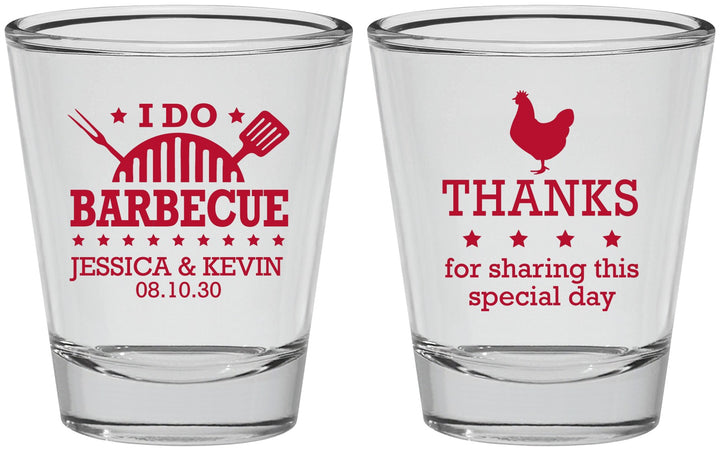 Personalized Wedding Shot Glasses - I Do Barbecue Bbq | 469