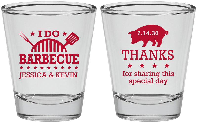 Personalized Wedding Shot Glasses - I Do Barbecue Bbq | 470