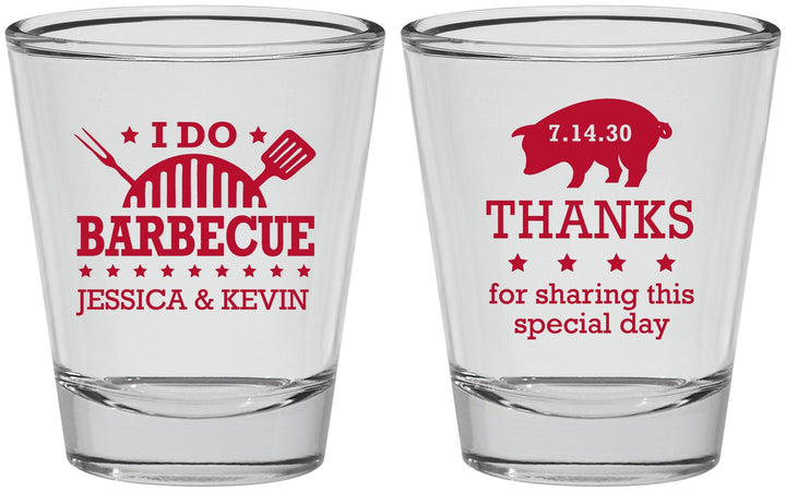 Personalized Wedding Shot Glasses - I Do Barbecue Bbq | 470