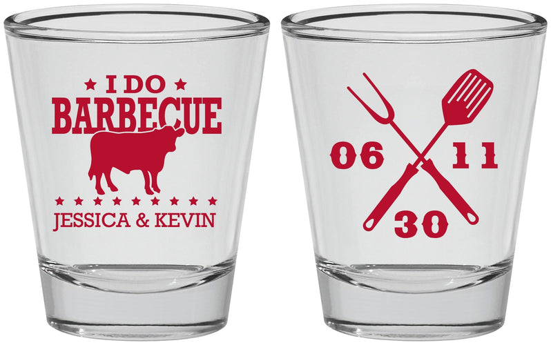 Personalized Wedding Shot Glasses - I Do Barbecue Bbq | 471