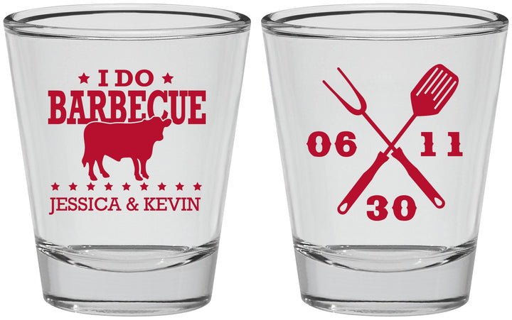 Personalized Wedding Shot Glasses - I Do Barbecue Bbq | 471