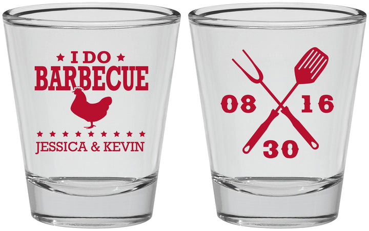 Personalized Wedding Shot Glasses - I Do Barbecue Bbq | 472