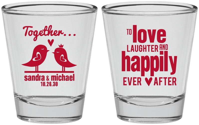 Personalized Wedding Shot Glasses - Happily Ever After | 480