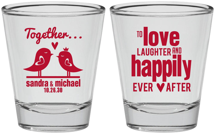 Personalized Wedding Shot Glasses - Happily Ever After | 480