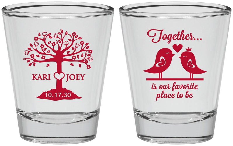 Personalized Wedding Shot Glasses - Love Birds | 481