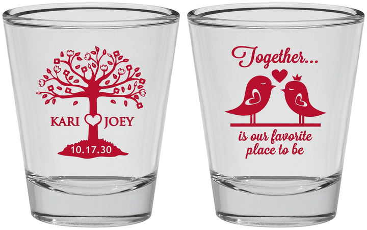 Personalized Wedding Shot Glasses - Love Birds | 481
