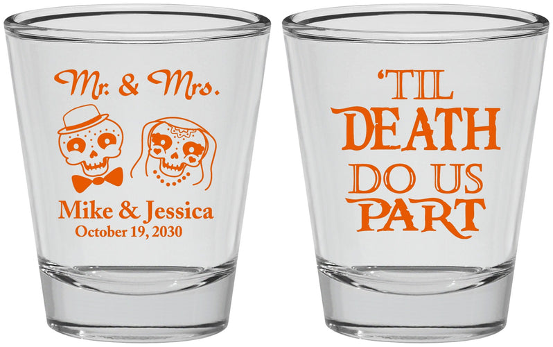 Personalized Wedding Shot Glasses - Til Death Do Us Part | 487