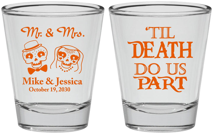 Personalized Wedding Shot Glasses - Til Death Do Us Part | 487