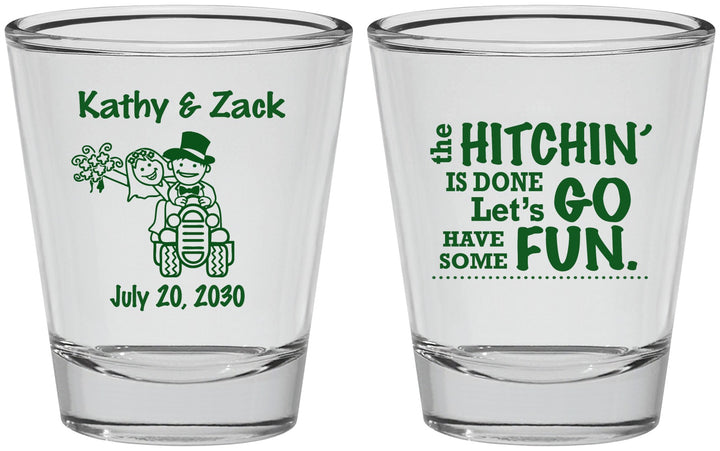 Personalized Wedding Shot Glasses - Tractor Hitchin | 489