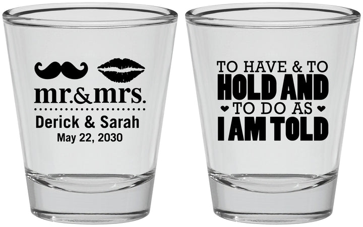 Personalized Wedding Shot Glasses - To Have And To Hold | 491