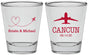 Personalized Wedding Shot Glasses - Destination | 492