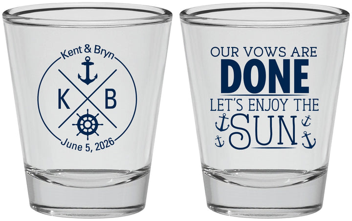 Personalized Wedding Shot Glasses - Nautical | 495