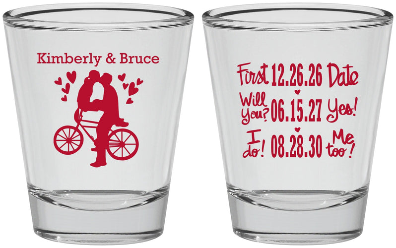 Personalized Wedding Shot Glasses - First Date Will You I Do | 497