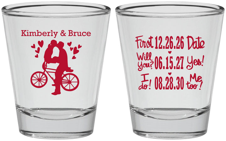 Personalized Wedding Shot Glasses - First Date Will You I Do | 497