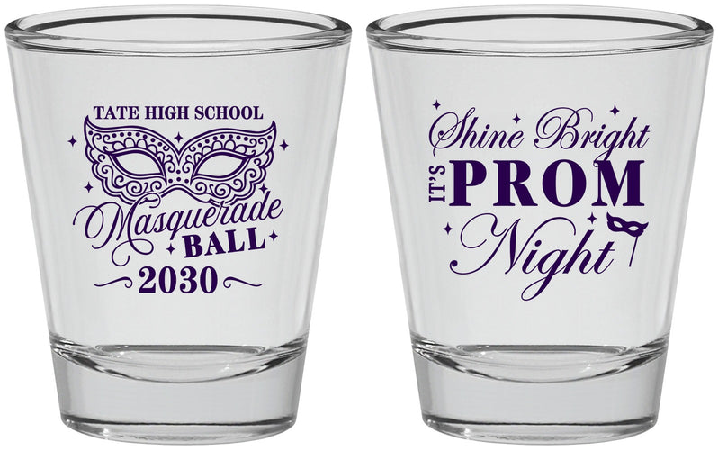Personalized Prom Shot Glasses - Masquerade Ball | 50010