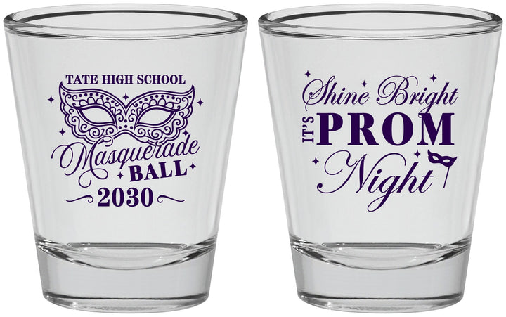 Personalized Prom Shot Glasses - Masquerade Ball | 50010