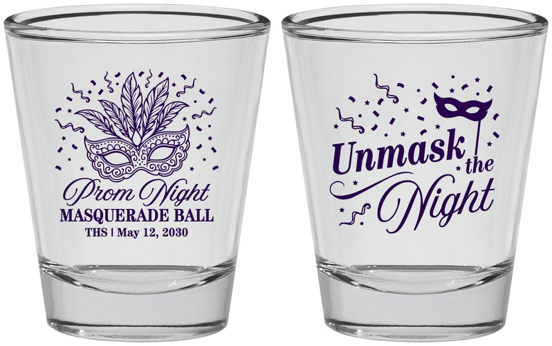 Personalized Prom Shot Glasses - Masquerade Ball | 50011