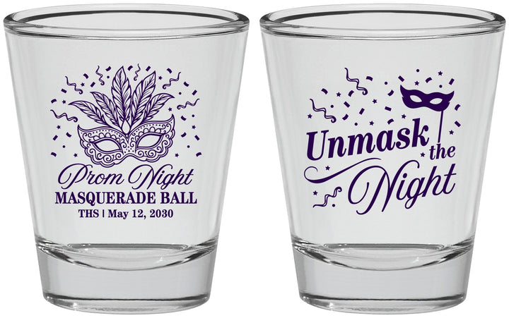 Personalized Prom Shot Glasses - Masquerade Ball | 50011