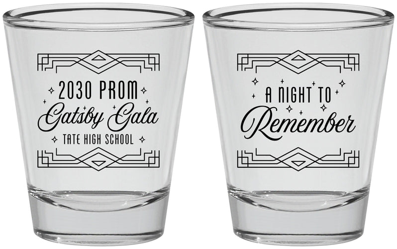 Personalized Prom Shot Glasses - Gatsby Gala | 50012
