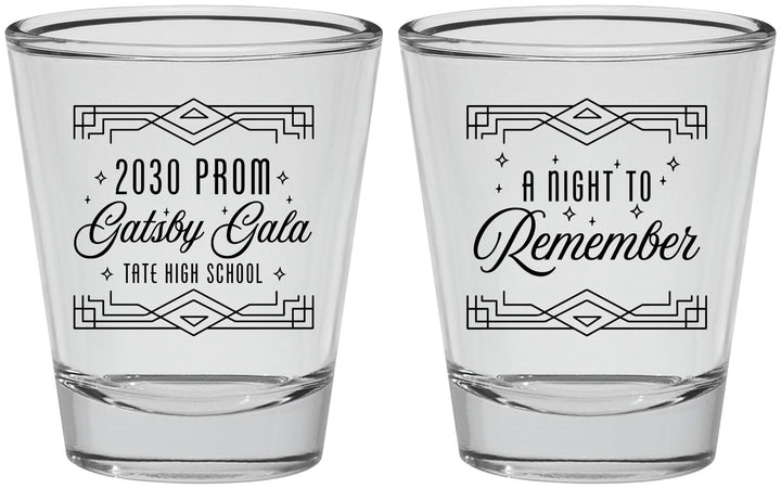 Personalized Prom Shot Glasses - Gatsby Gala | 50012