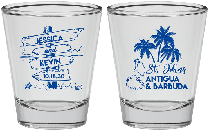 Personalized Wedding Shot Glasses - Antigua And Barbuda | 503