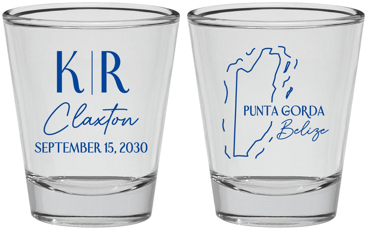 Personalized Wedding Shot Glasses - Belize | 510