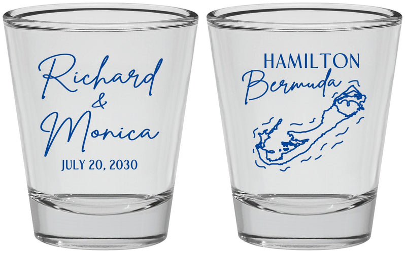 Personalized Wedding Shot Glasses - Bermuda | 512