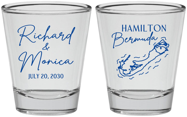 Personalized Wedding Shot Glasses - Bermuda | 512