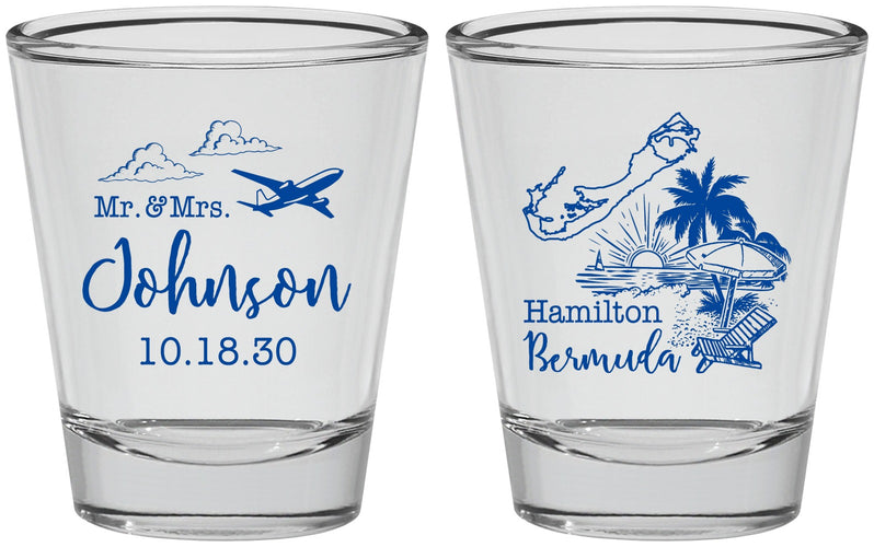 Personalized Wedding Shot Glasses - Bermuda | 513