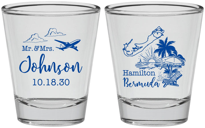 Personalized Wedding Shot Glasses - Bermuda | 513