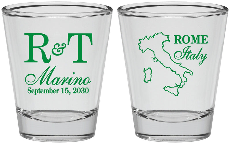 Personalized Wedding Shot Glasses - Italy | 514